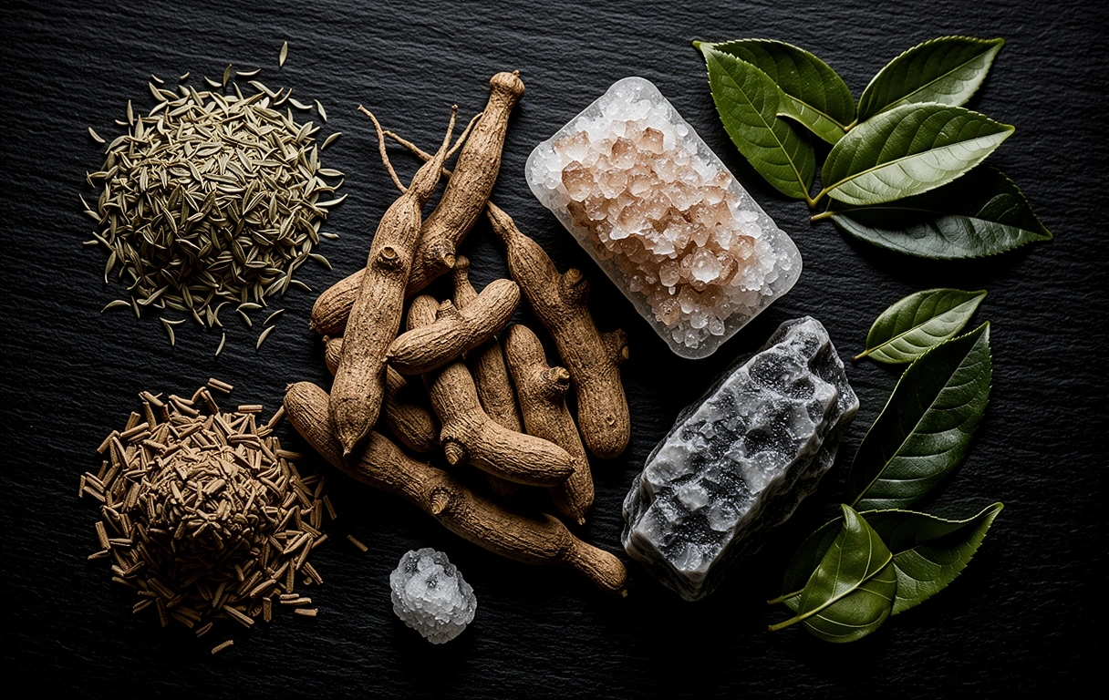 Botaniczne detale i minerały